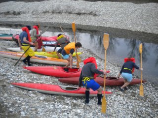 La partenza in Kayak durante il Challenge Rover 2011 a Vigevano